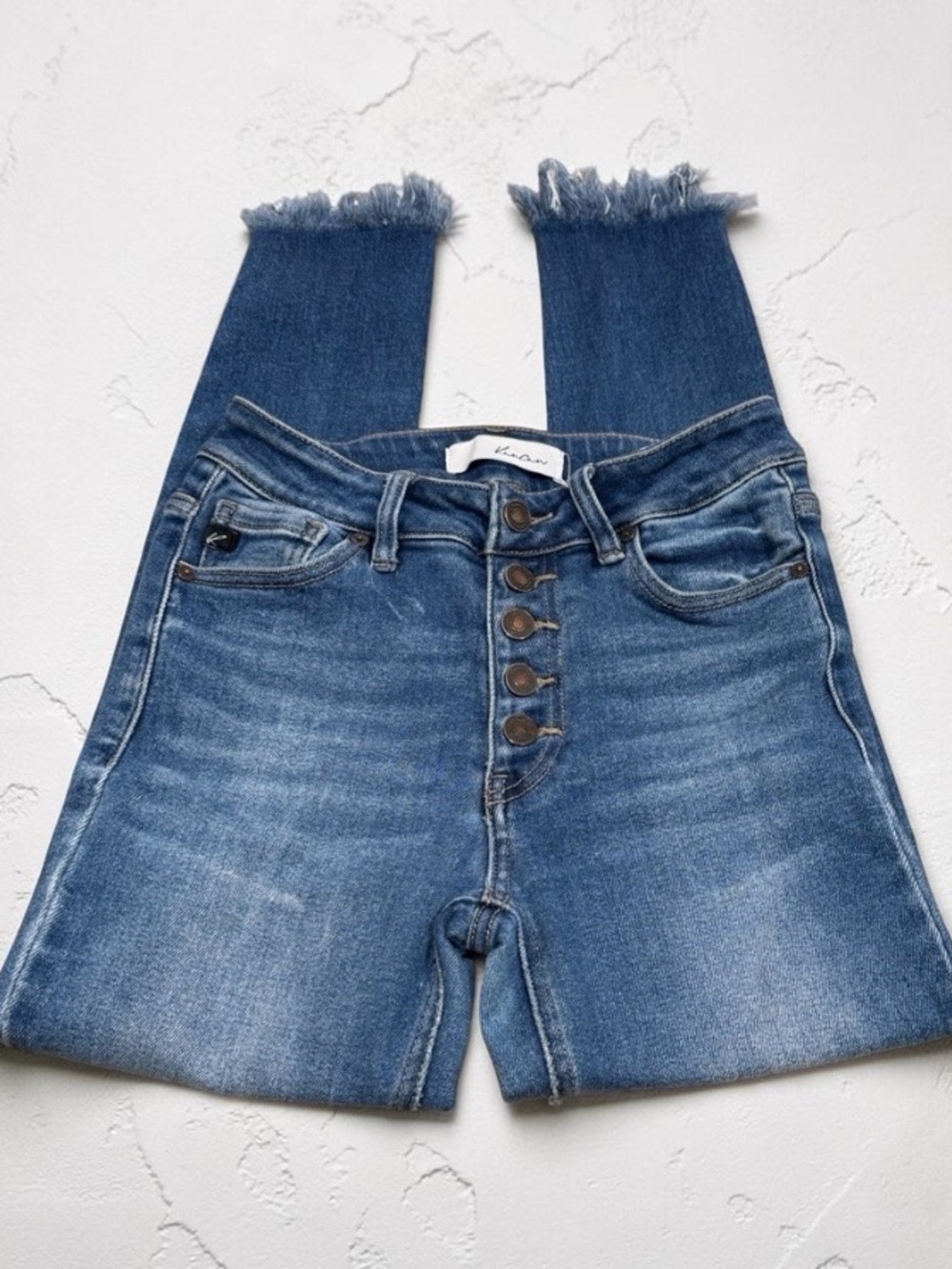 KanCan High Rise Skinny Jeans Button Fly Raw Hem Size 3/25